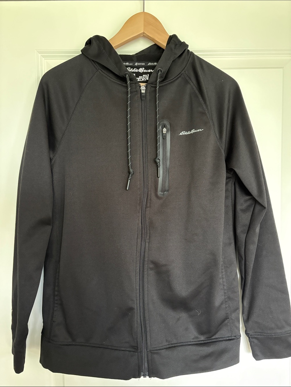 Eddie Bauer Men's Black Hooded Lightweight Jacket